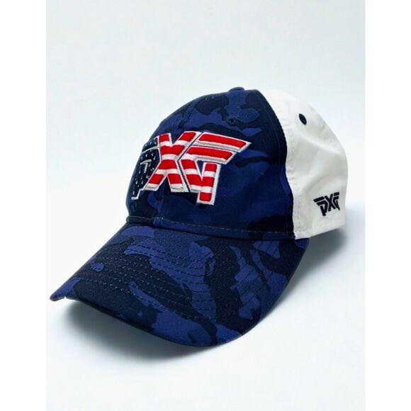 PXG Stars & Stripes New Era 9Twenty Adjustable Cap Navy Camo White EUC - Picture 4 of 10